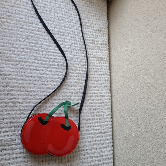 Cherry Red And Black Women's Crossbody Bag Purse - Picture 8 of 11